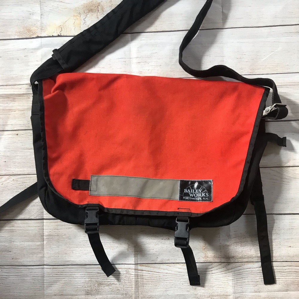 Bailey Works Large Courier Messenger Bag - Orange